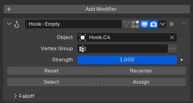 Multiple hook modifiers on an objectt, each assigned to a different piano key object